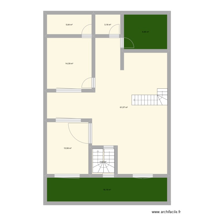 Maison3. Plan de 8 pièces et 129 m2