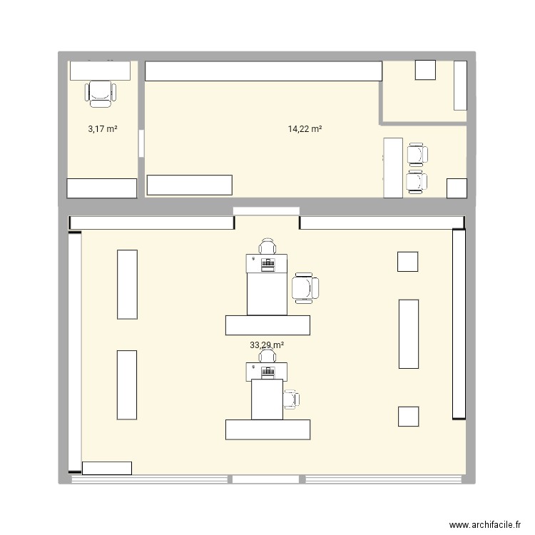 Marionnaud . Plan de 3 pièces et 51 m2