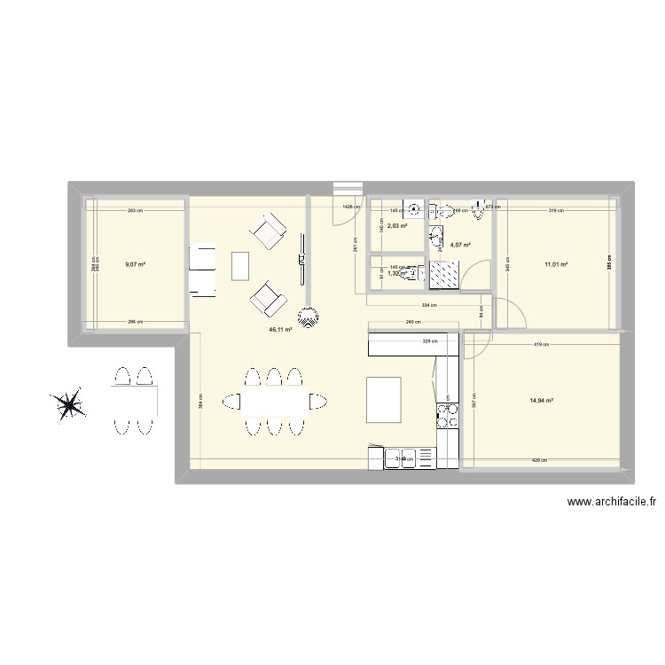 Maison. Plan de 7 pièces et 99 m2