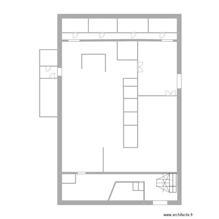 usine. Plan de 16 pièces et 71 m2