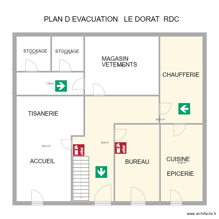 87 LE DORAT RdC. Plan de 8 pièces et 144 m2