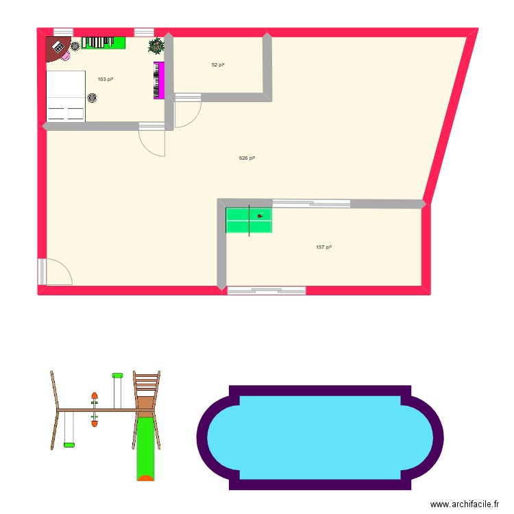 Maison de rêve. Plan de 4 pièces et 87 m2