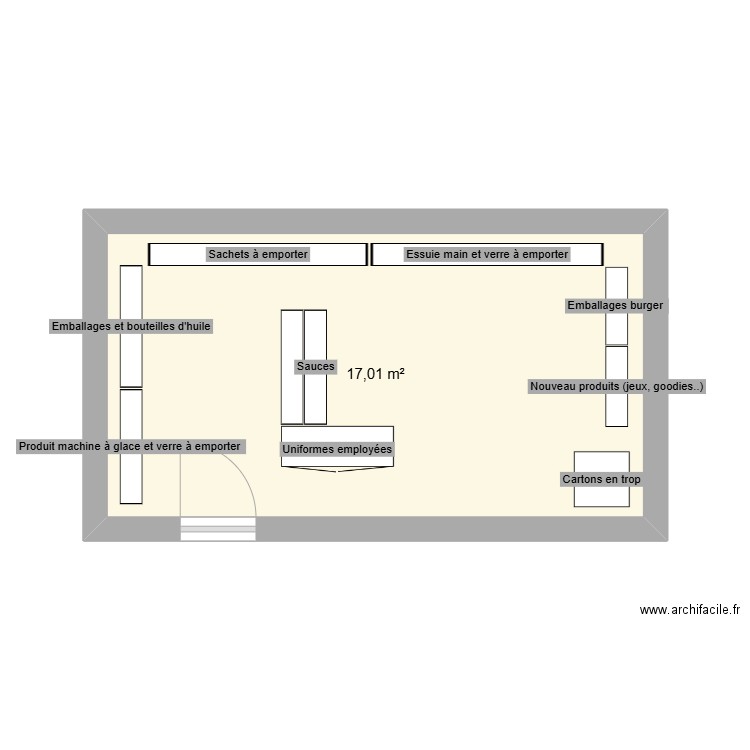 Plan réserve bk. Plan de 1 pièce et 17 m2