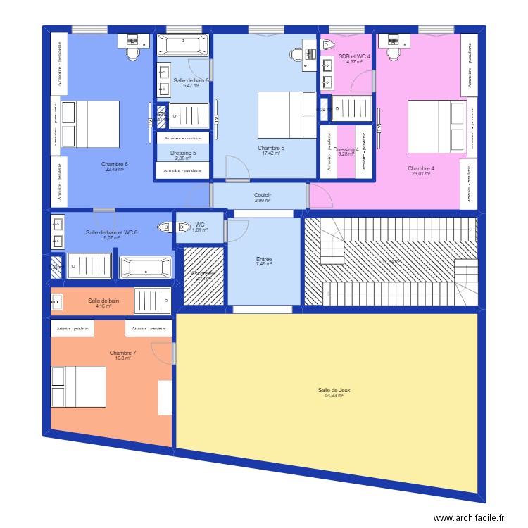 CB PRO R+2. Plan de 19 pièces et 198 m2