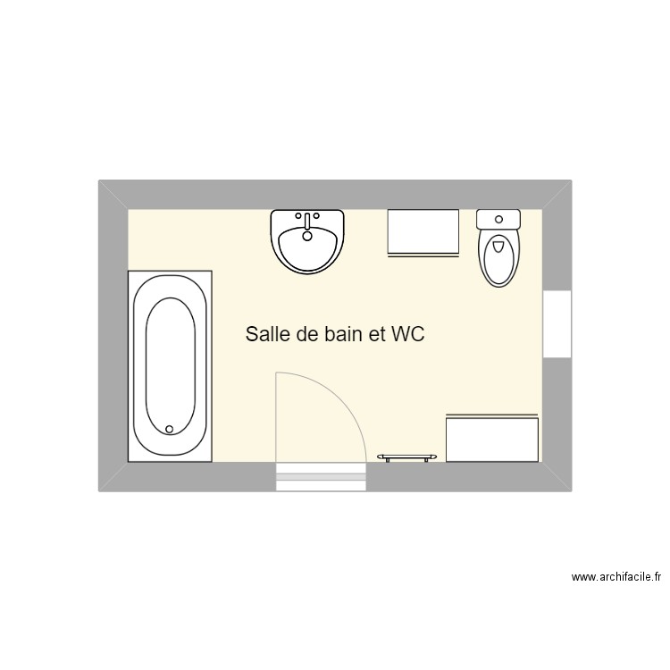 GAILLETON Gérard sdb. Plan de 1 pièce et 8 m2