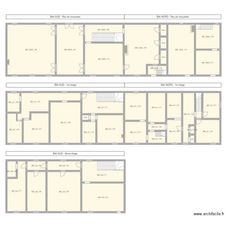 Castelfort. Plan de 43 pièces et 719 m2