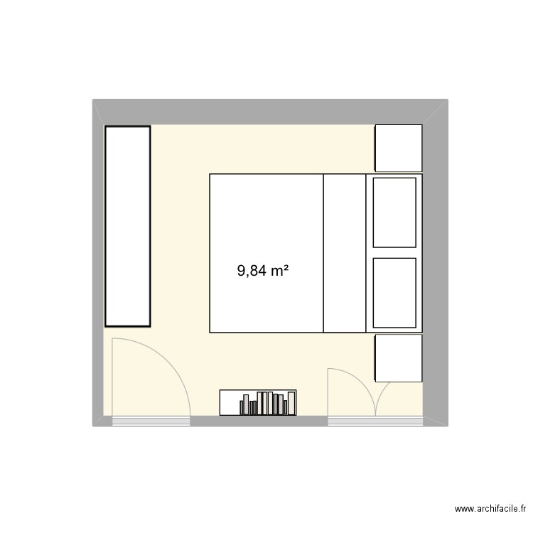 Chambre. Plan de 1 pièce et 10 m2