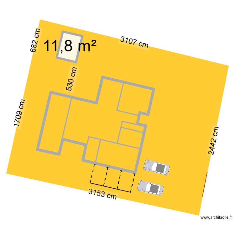 MAISON 2. Plan de 1 pièce et 12 m2