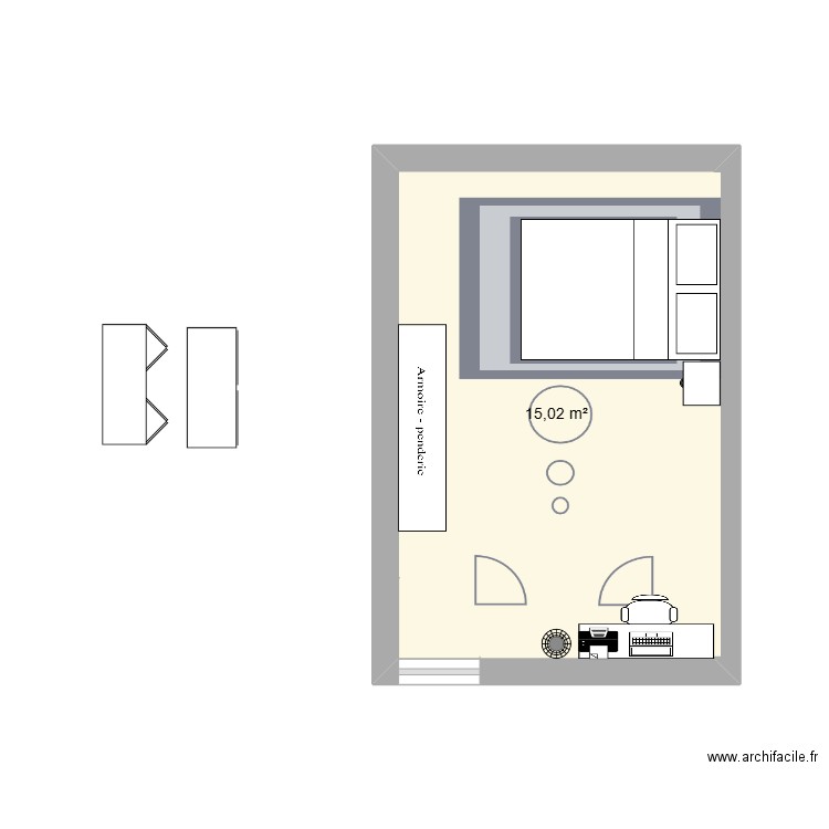 hdl. Plan de 1 pièce et 15 m2