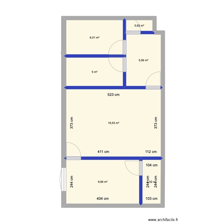 Appart. Plan de 7 pièces et 49 m2