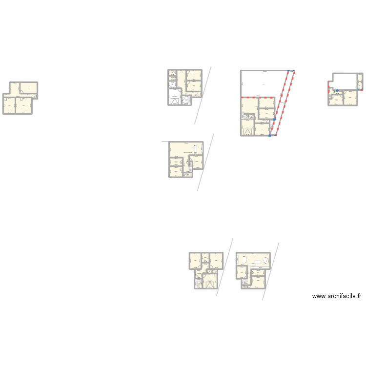 Rez de chaussée. Plan de 42 pièces et 774 m2