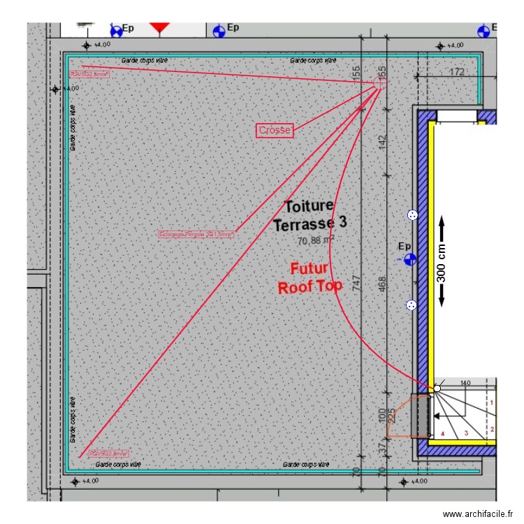 Hubert Patrick Toit Terrasses. Plan de 0 pièce et 0 m2