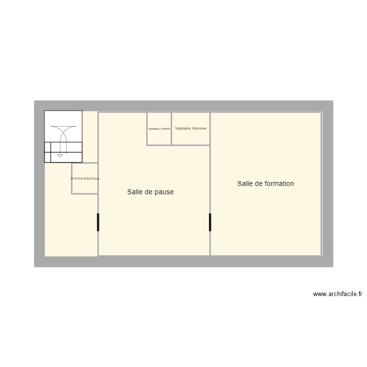 etage pf. Plan de 6 pièces et 48 m2