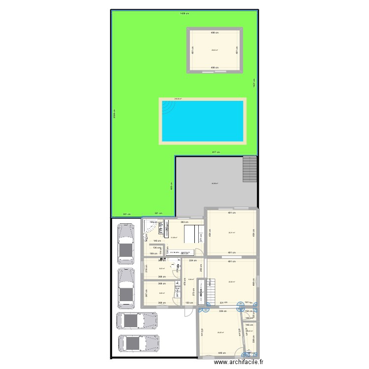 Projet Extension . Plan de 12 pièces et 427 m2