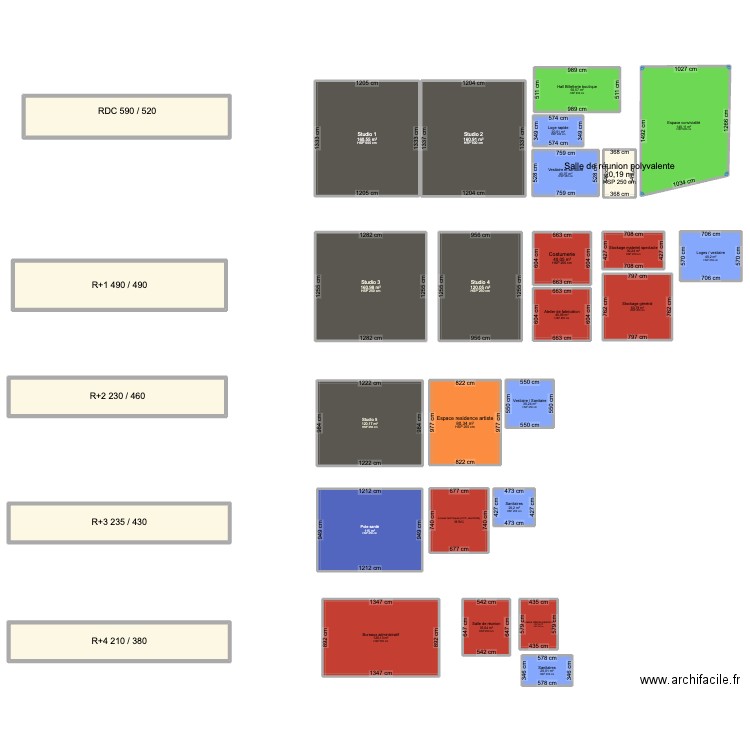 MAAM. Plan de 29 pièces et 2266 m2