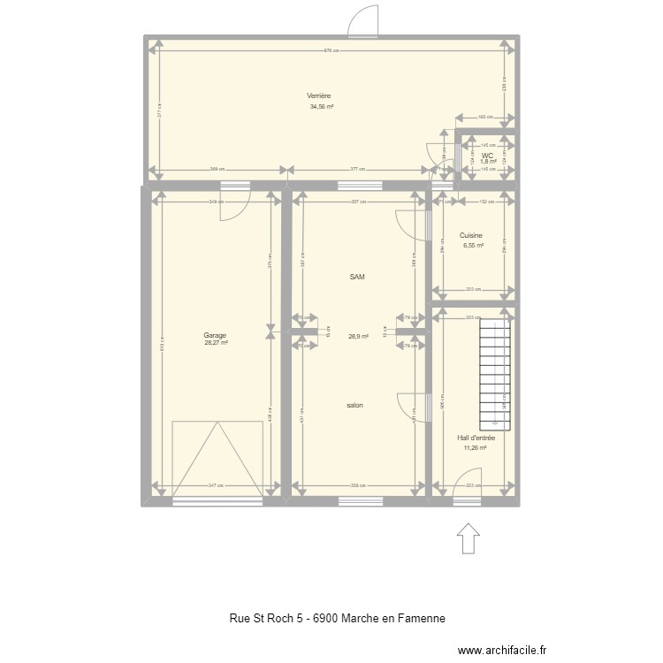 st roch 5 marche rez. Plan de 6 pièces et 111 m2