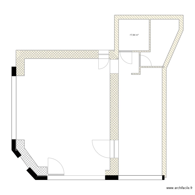 Plan. Plan de 1 pièce et 5 m2