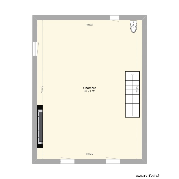 1er etage La Clauze. Plan de 1 pièce et 48 m2