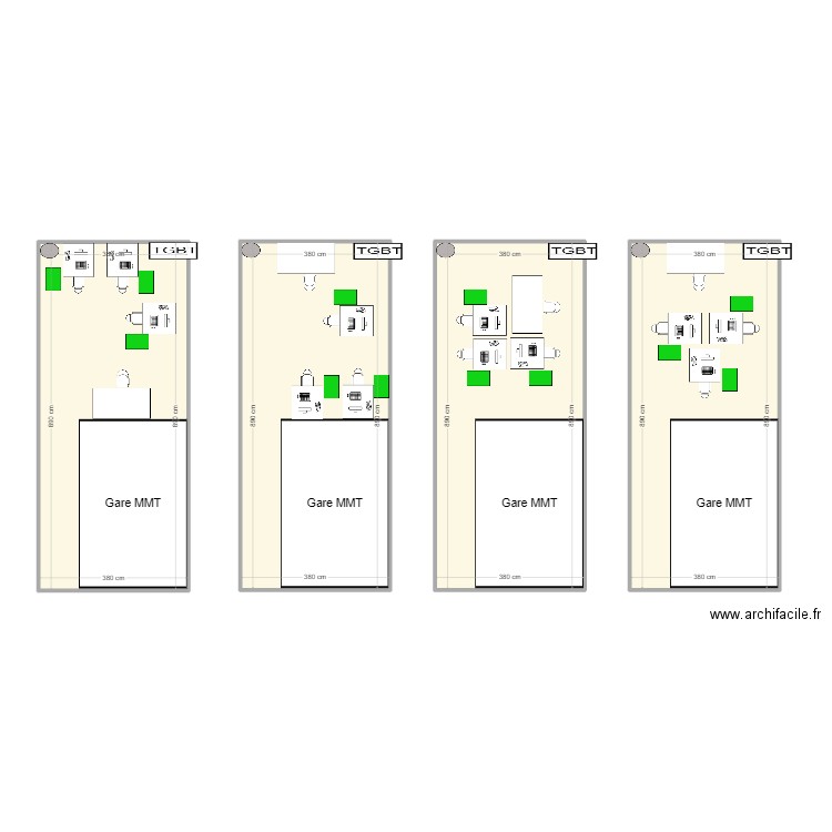 Implantation Rayonnage - V1. Plan de 4 pièces et 135 m2