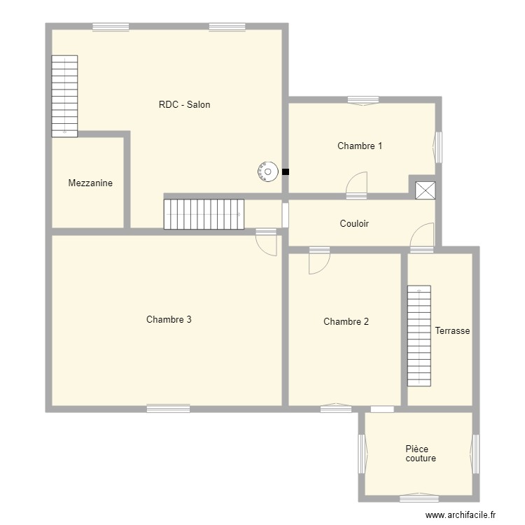 ASTIER ETAGE 1. Plan de 10 pièces et 202 m2