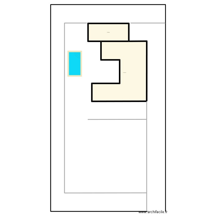 terrain. Plan de 2 pièces et 143 m2