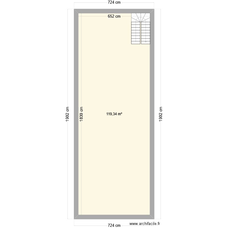 Petage. Plan de 2 pièces et 239 m2