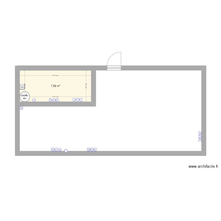 Cuisine. Plan de 1 pièce et 8 m2