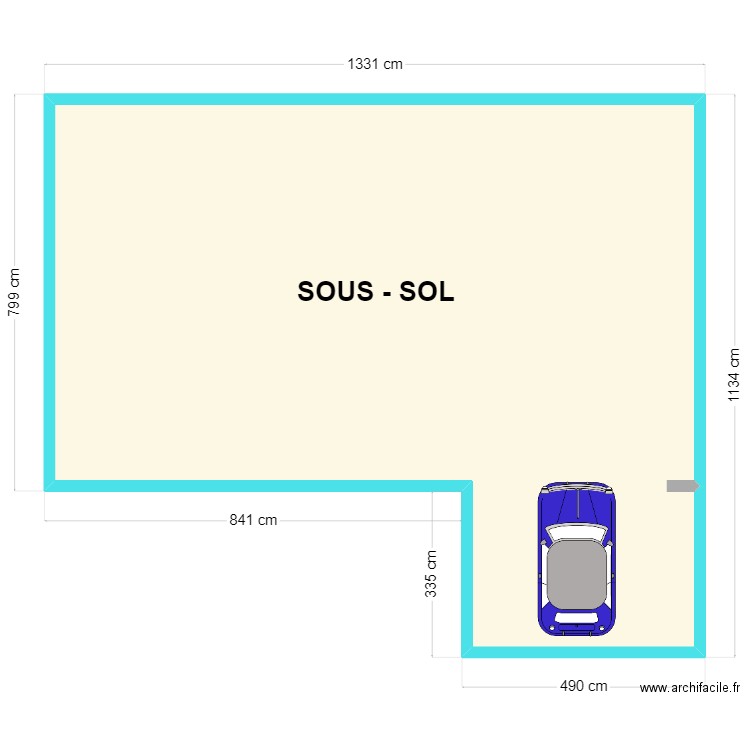 Plan Claire et Benoist SOUS-SOL. Plan de 1 pièce et 113 m2