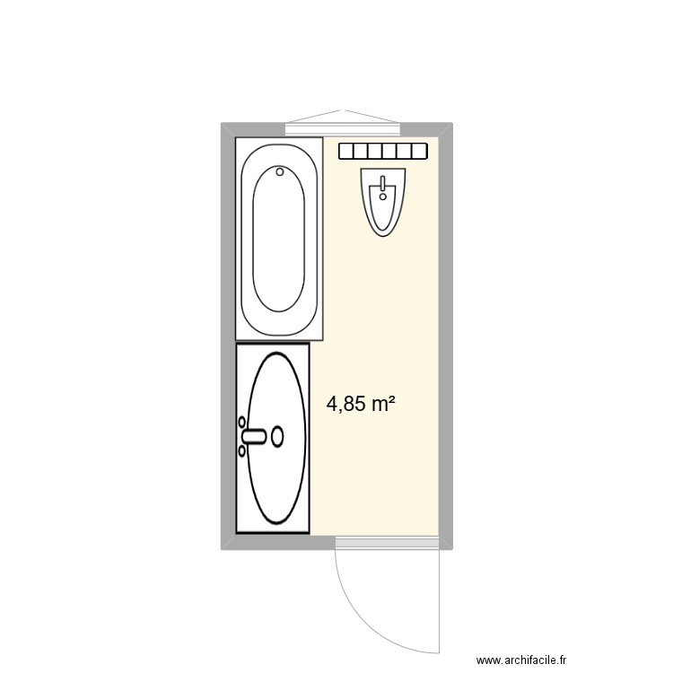 vad vaN. Plan de 1 pièce et 5 m2