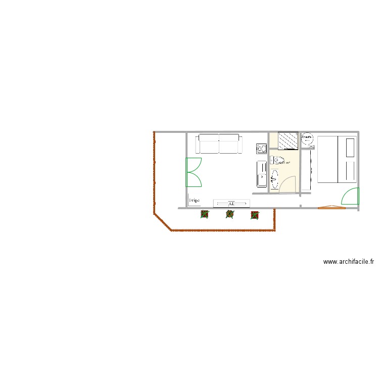 Appartement EMPURIAVRAVA. Plan de 1 pièce et 4 m2