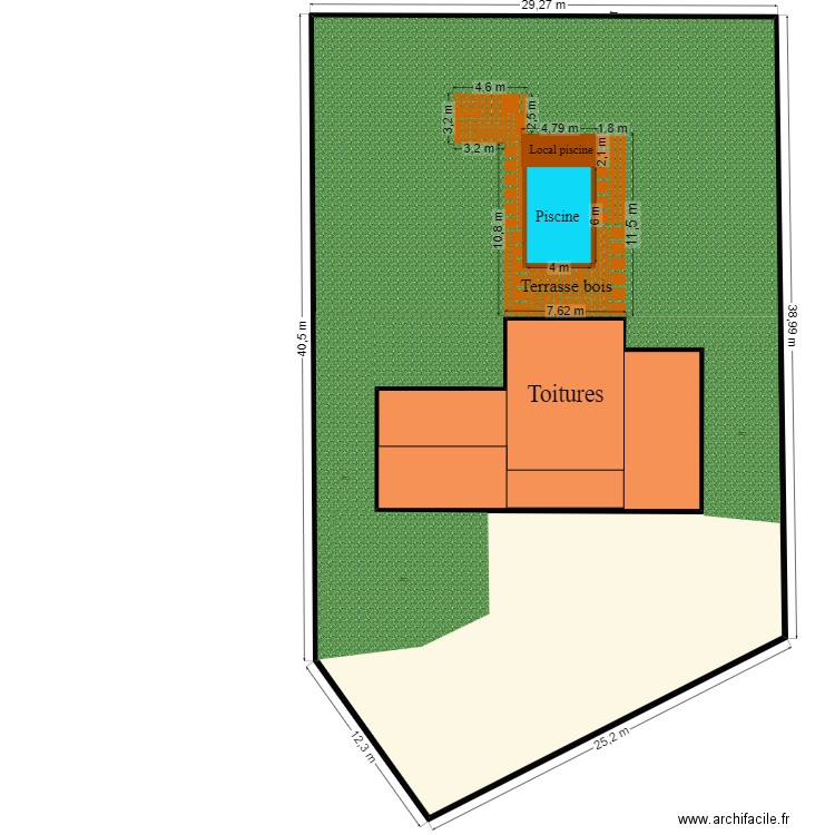 plan de situation (piscine). Plan de 2 pièces et 1478 m2