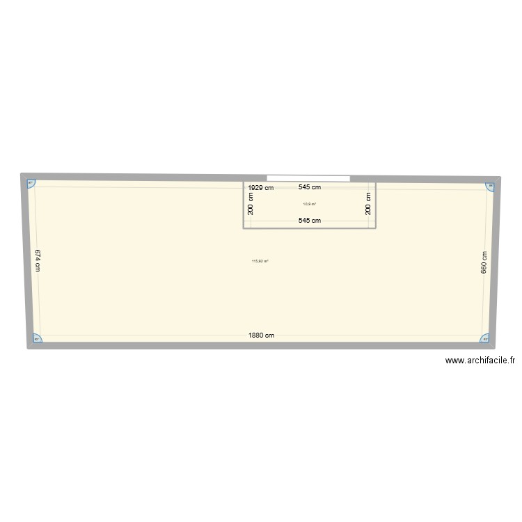 Plan cave avec zone . Plan de 2 pièces et 138 m2