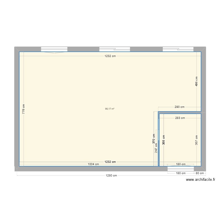 Bush. Plan de 1 pièce et 95 m2