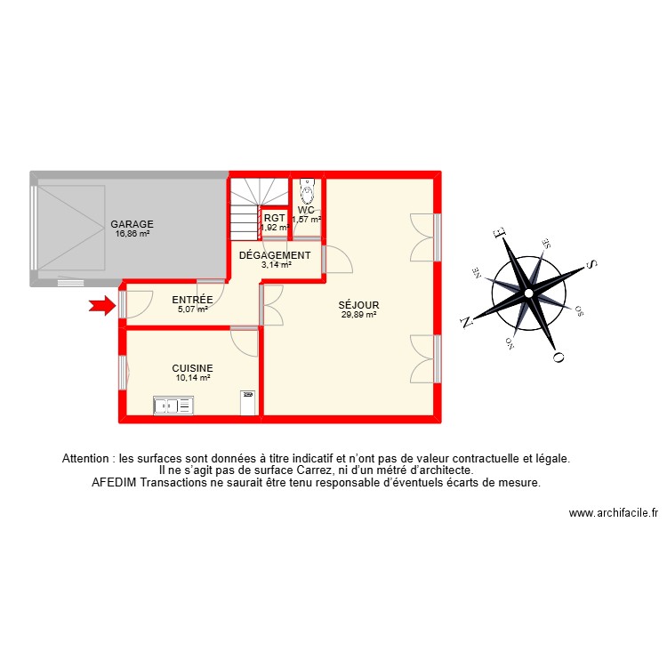 BI 24861-. Plan de 18 pièces et 120 m2