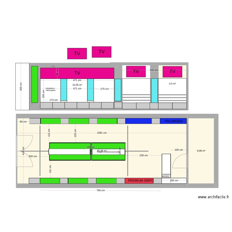 PLAN SUNGLASSES V7 SNG. Plan de 4 pièces et 67 m2