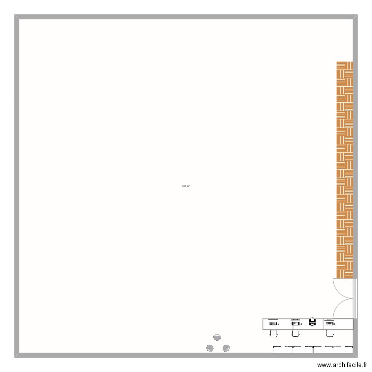 PEPI. Plan de 1 pièce et 400 m2