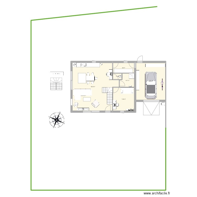 Lot 1-4. Plan de 6 pièces et 89 m2