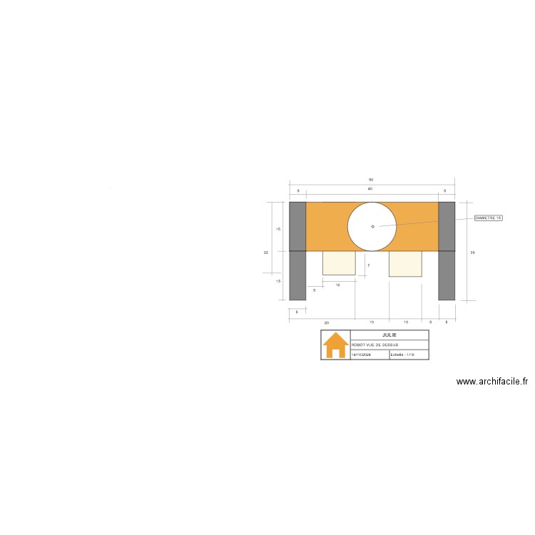 robot vue de dessus. Plan de 0 pièce et 0 m2