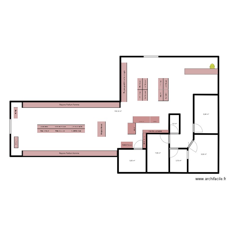 passion beauté aubenas 2. Plan de 1 pièce et 8 m2