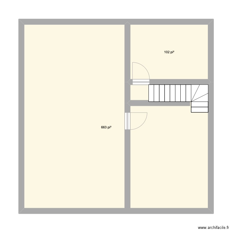 math. Plan de 2 pièces et 71 m2