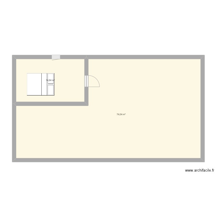 511412. Plan de 2 pièces et 89 m2