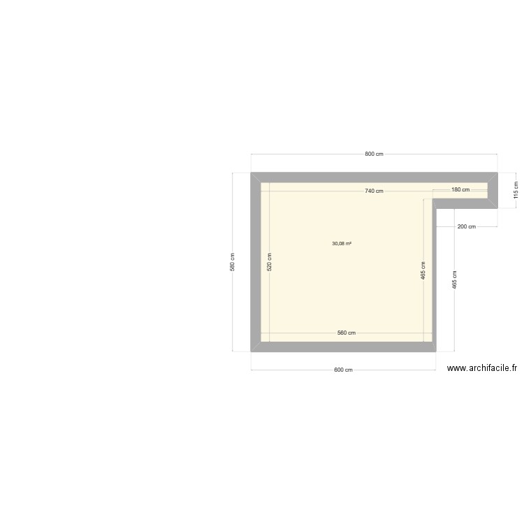 fromont. Plan de 1 pièce et 30 m2