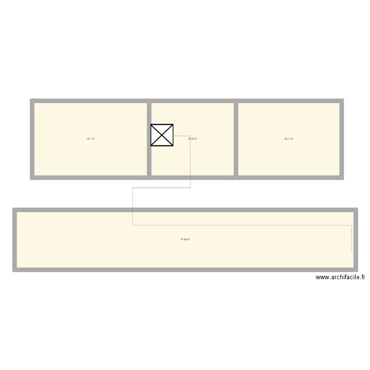 chantier lumiére 2. Plan de 4 pièces et 198 m2