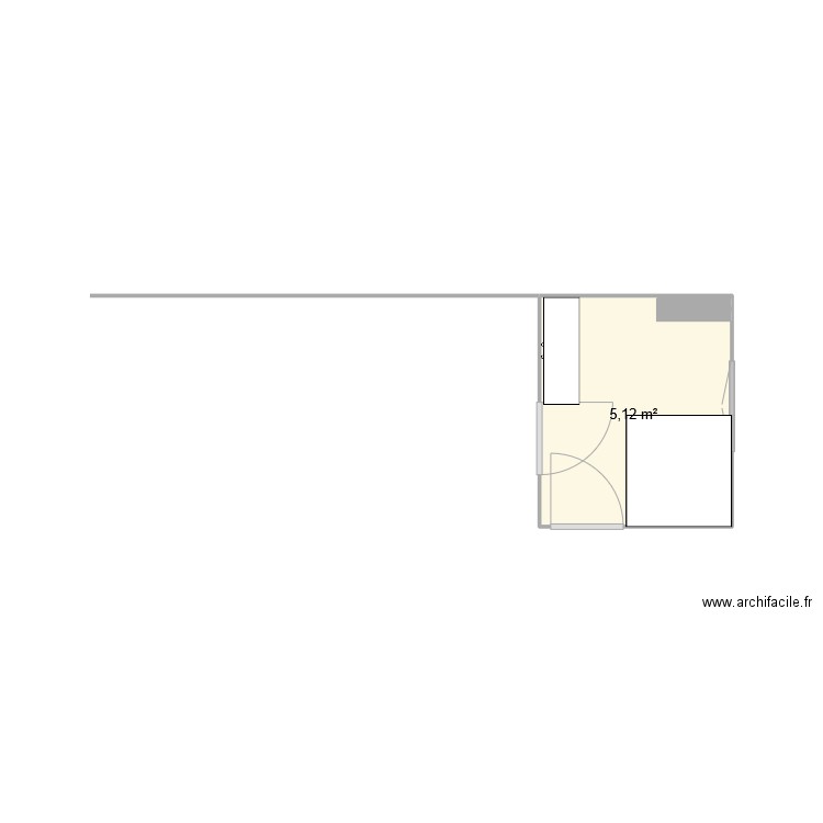 bureau techniciennes. Plan de 1 pièce et 5 m2