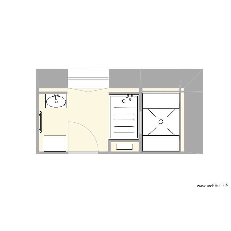 sdb rdc - projet01. Plan de 5 pièces et 6 m2