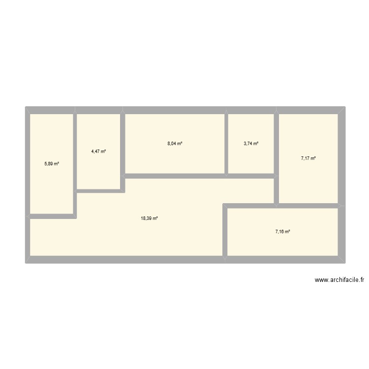 PLAN3. Plan de 7 pièces et 55 m2