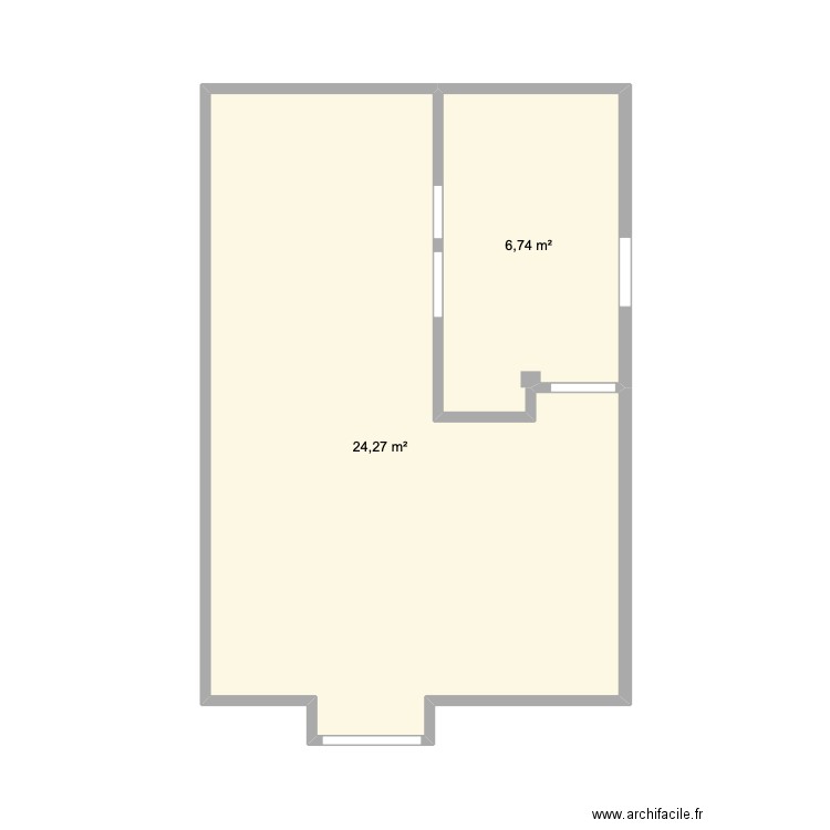 STUDIO. Plan de 2 pièces et 31 m2