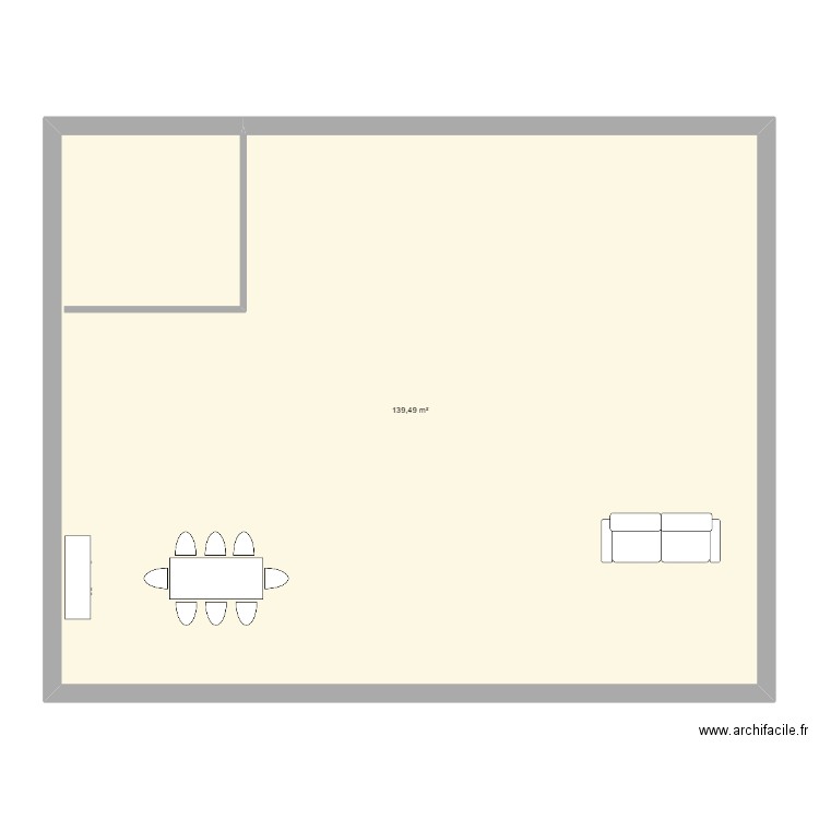 PROJET  N°1. Plan de 1 pièce et 139 m2