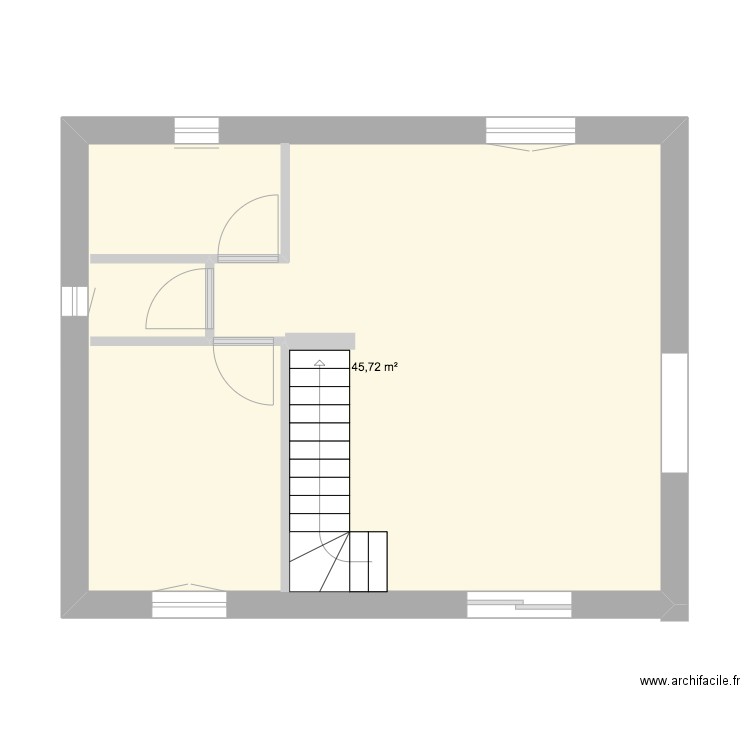 Kergo Actuel v1. Plan de 1 pièce et 46 m2