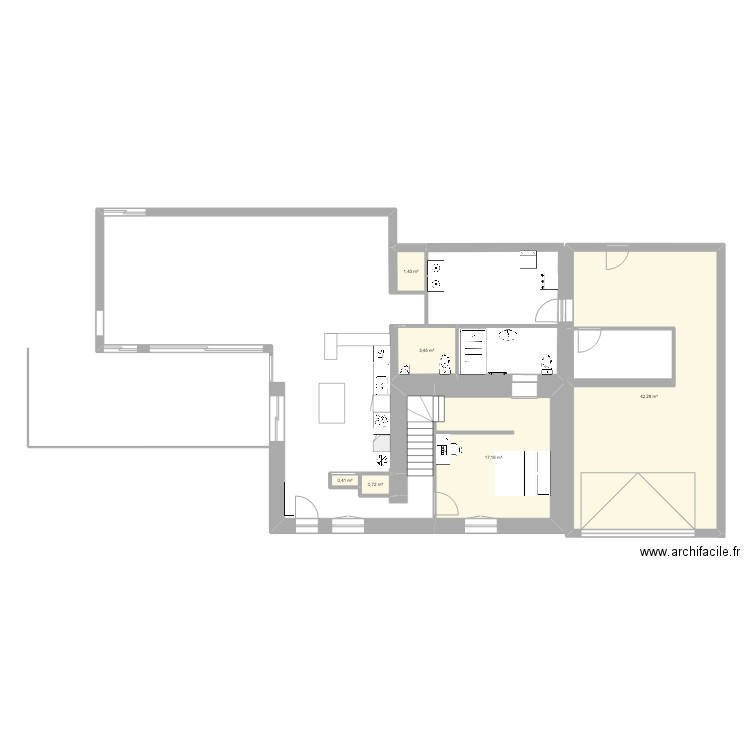 Saucourt 1. Plan de 6 pièces et 65 m2